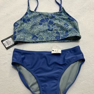 Blue Floral 2-Piece Set Bikini swim suit (Size LARGE)